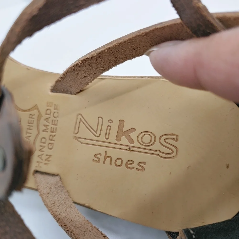 Nikos Shoes Women's Leather Handmade in Greece Gladiator Sandals Sz 6